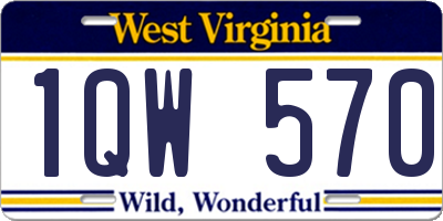 WV license plate 1QW570