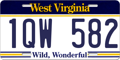 WV license plate 1QW582