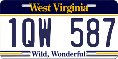 WV license plate 1QW587