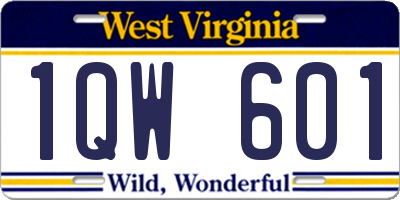 WV license plate 1QW601