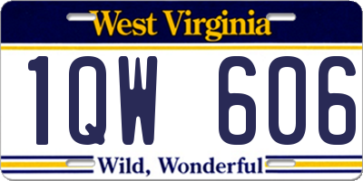 WV license plate 1QW606
