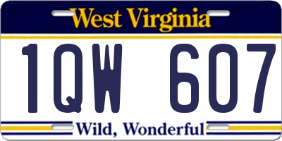 WV license plate 1QW607