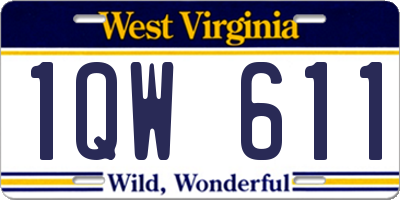 WV license plate 1QW611