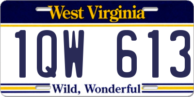 WV license plate 1QW613