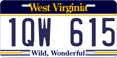 WV license plate 1QW615