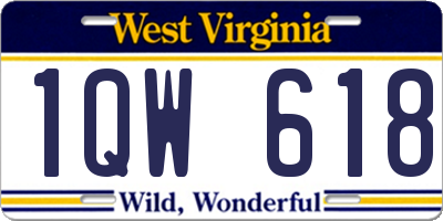 WV license plate 1QW618