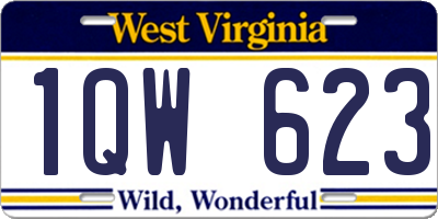 WV license plate 1QW623