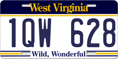 WV license plate 1QW628