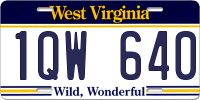 WV license plate 1QW640