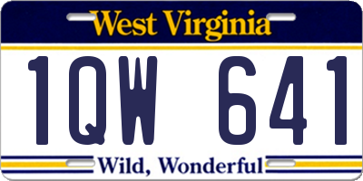 WV license plate 1QW641