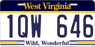 WV license plate 1QW646