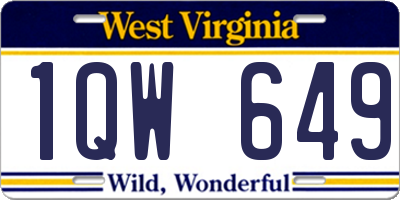 WV license plate 1QW649