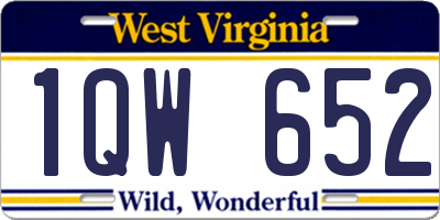 WV license plate 1QW652