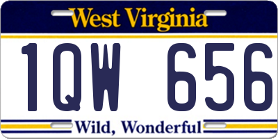 WV license plate 1QW656