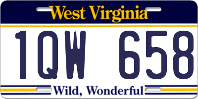 WV license plate 1QW658