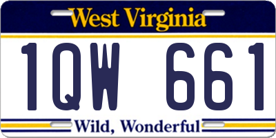 WV license plate 1QW661