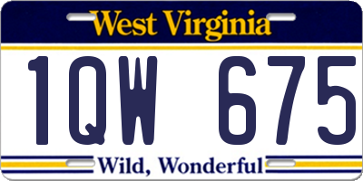 WV license plate 1QW675