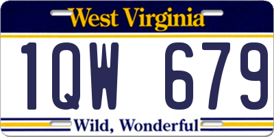 WV license plate 1QW679