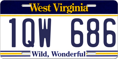 WV license plate 1QW686