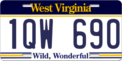WV license plate 1QW690
