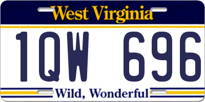 WV license plate 1QW696