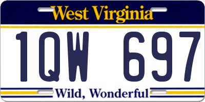 WV license plate 1QW697