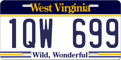 WV license plate 1QW699