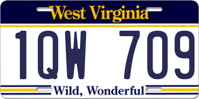 WV license plate 1QW709