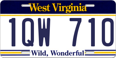 WV license plate 1QW710