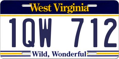 WV license plate 1QW712