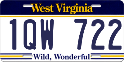 WV license plate 1QW722