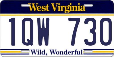 WV license plate 1QW730