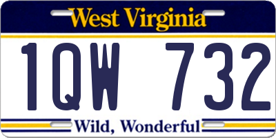 WV license plate 1QW732