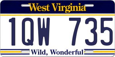 WV license plate 1QW735