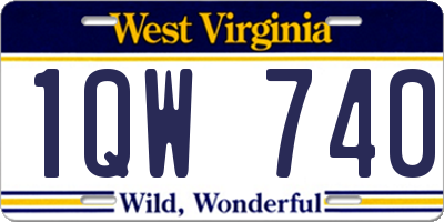 WV license plate 1QW740