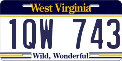WV license plate 1QW743