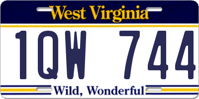 WV license plate 1QW744