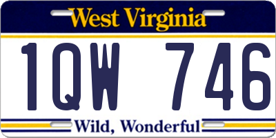 WV license plate 1QW746