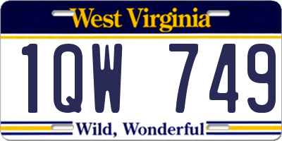 WV license plate 1QW749