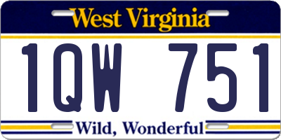 WV license plate 1QW751