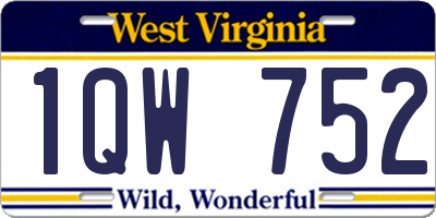 WV license plate 1QW752