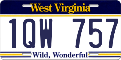 WV license plate 1QW757