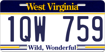 WV license plate 1QW759