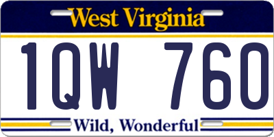 WV license plate 1QW760