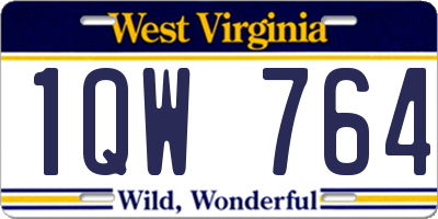 WV license plate 1QW764