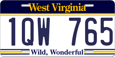 WV license plate 1QW765