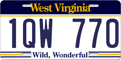WV license plate 1QW770