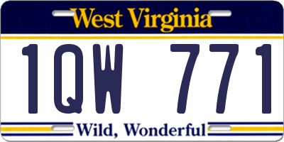 WV license plate 1QW771