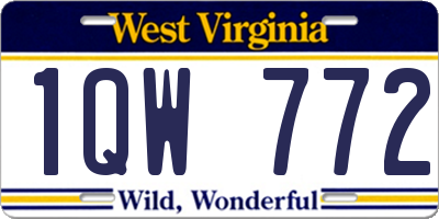 WV license plate 1QW772