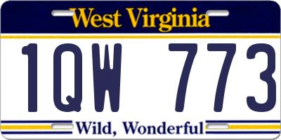WV license plate 1QW773